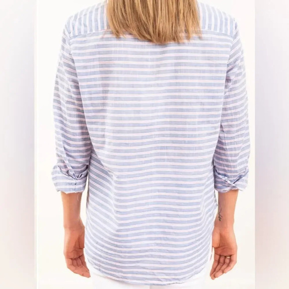Frank & Eileen Long Sleeve Eileen Striped Button Down Pink & Blue Medium - Picture 2 of 10